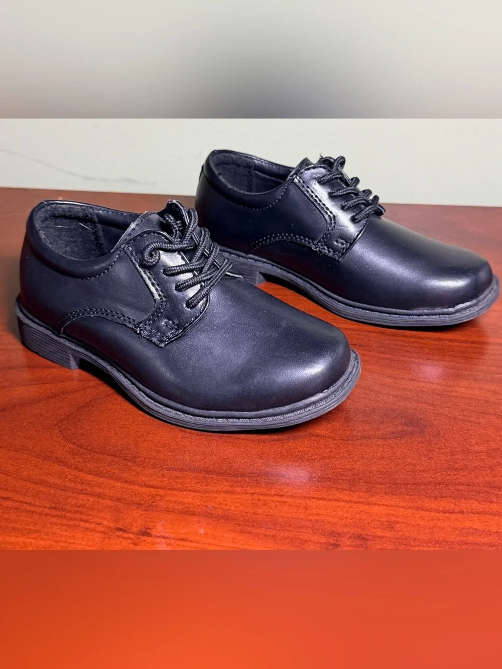 Stacy Adams Black Kids Lace-Up Dress Shoes